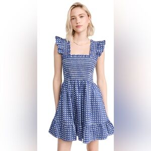 NWT Hill House Home The Elizabeth Nap Dress Blue Basketweave Large